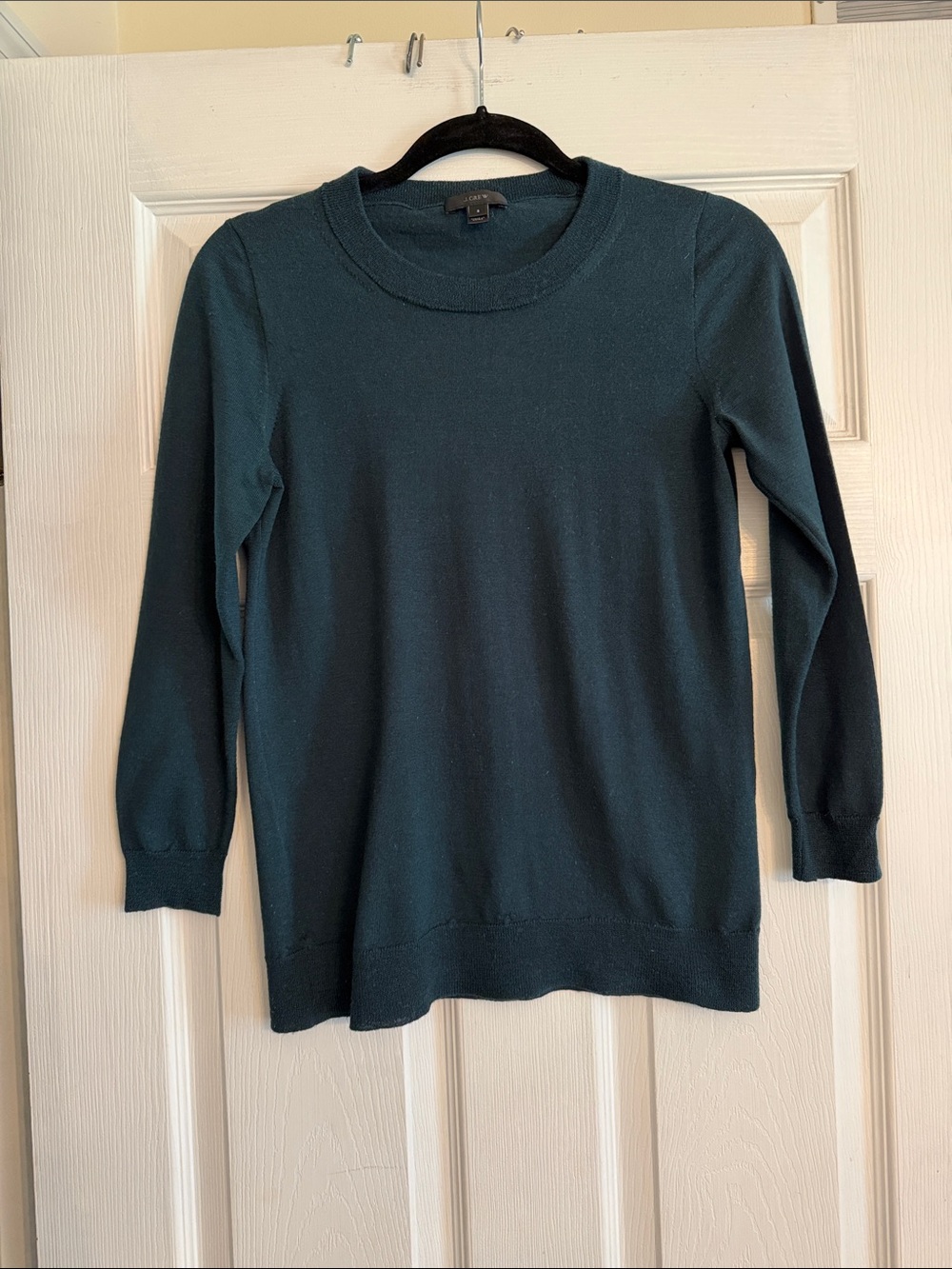 J. Crew Women's Crewneck Merino Wool Sweater in Deep Teal S